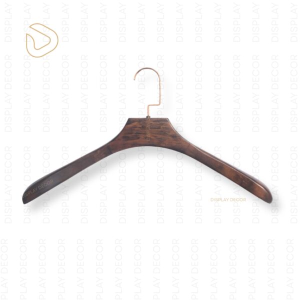 Display Decor Dark Royal Wood Hanger – Premium Solid Wooden Hanger with Smooth Walnut Finish, Heavy-Duty Hook for Coat, Suit Display