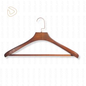Display Decor Royal Wood Hanger - Premium Solid Wooden Hanger with Smooth Walnut Finish, Heavy-Duty Hook for Coat, Suit Display