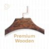 Display Decor Dark Royal Wood Hanger – Premium Solid Wooden Hanger with Smooth Walnut Finish, Heavy-Duty Hook for Coat, Suit Display