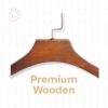 Display Decor Royal Wood Hanger - Premium Solid Wooden Hanger with Smooth Walnut Finish, Heavy-Duty Hook for Coat, Suit Display