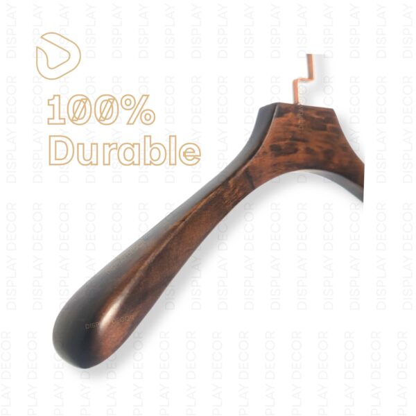 Display Decor Dark Royal Wood Hanger – Premium Solid Wooden Hanger with Smooth Walnut Finish, Heavy-Duty Hook for Coat, Suit Display